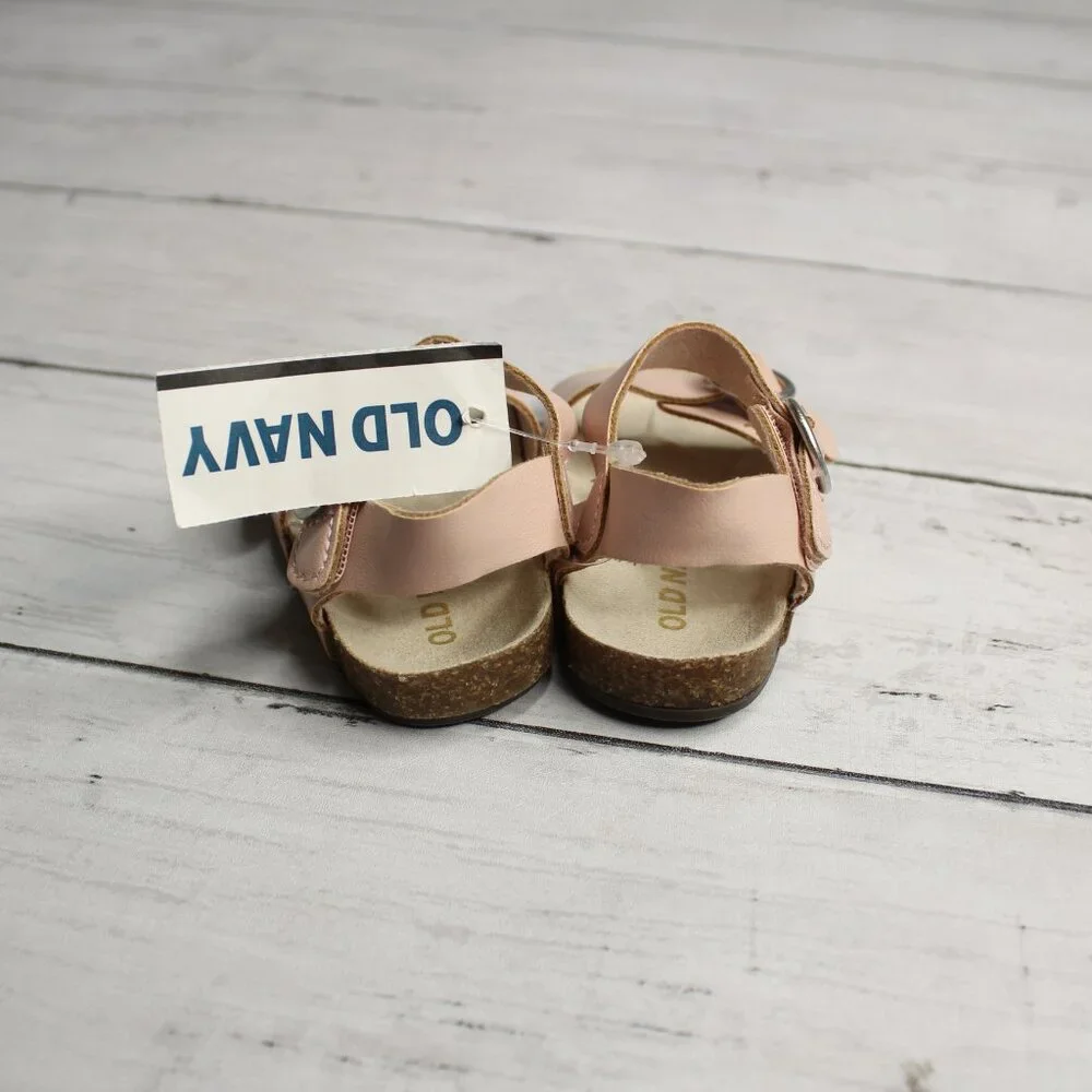 Old Navy Baby Girl's Pink Cork Sandals Infant 0-3 Months Size 1